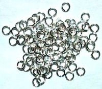 100 4mm Silver Plated Jump Rings